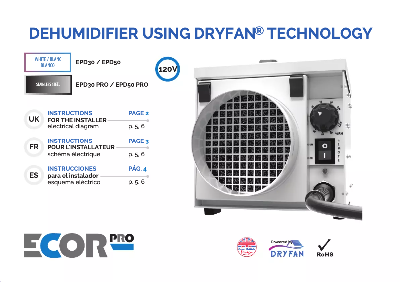 Page 1 de la notice Guide d'installation Ecor Pro EPD150