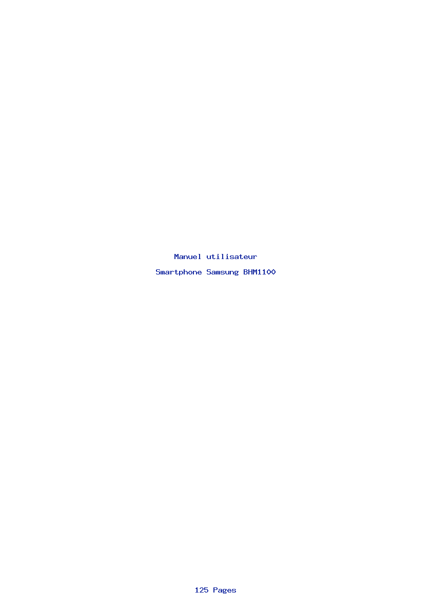 Page 1 de la notice Manuel utilisateur Samsung BHM1100