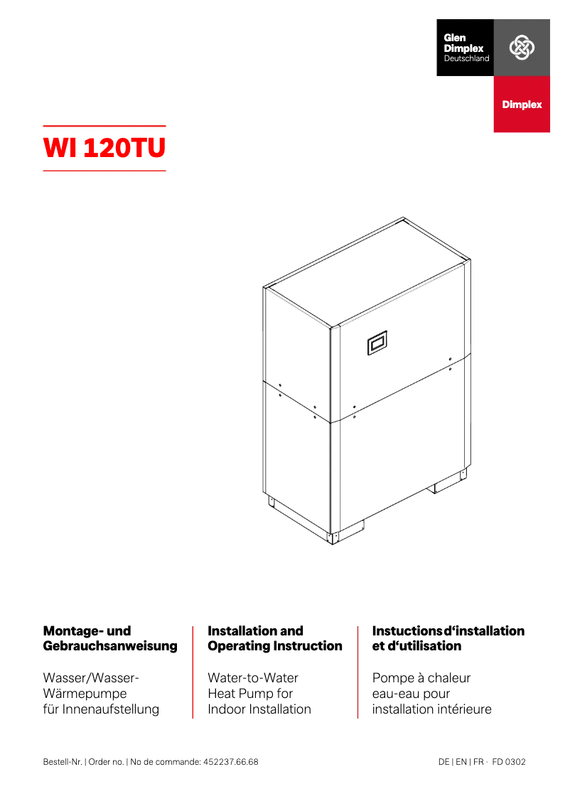 Page 1 of the manual User Manual Dimplex WI 120TU