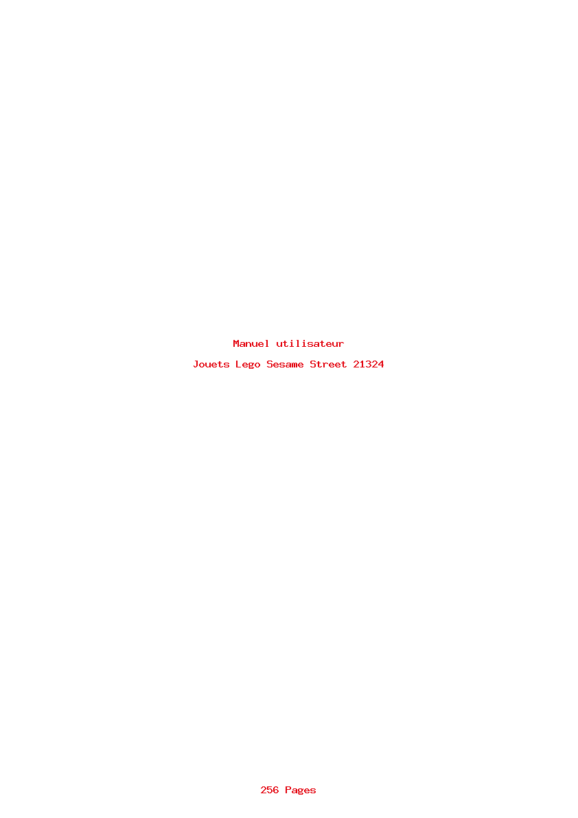 Page 1 de la notice Manuel utilisateur Lego Sesame Street 21324