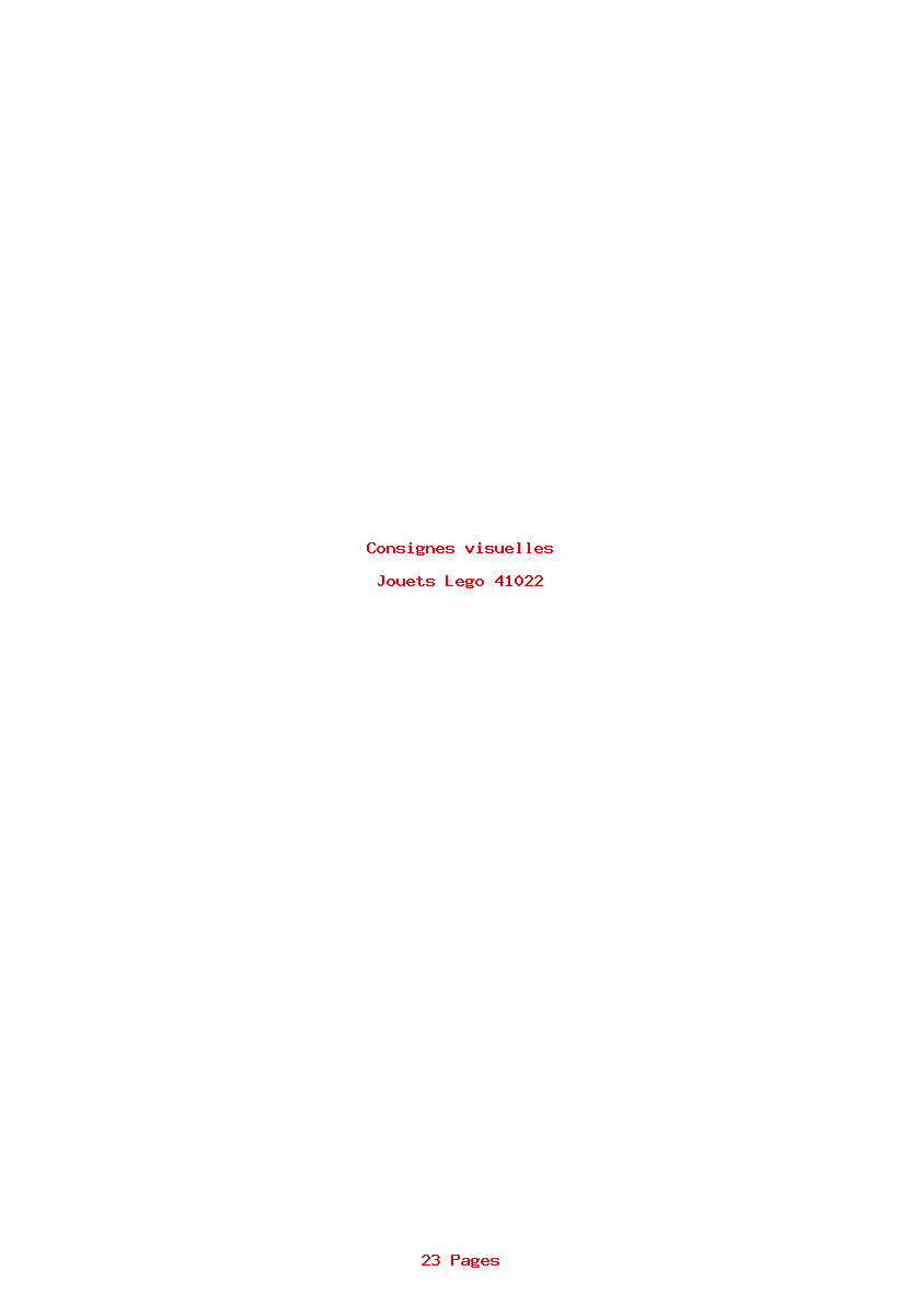 Page 1 de la notice Consignes visuelles Lego 41022