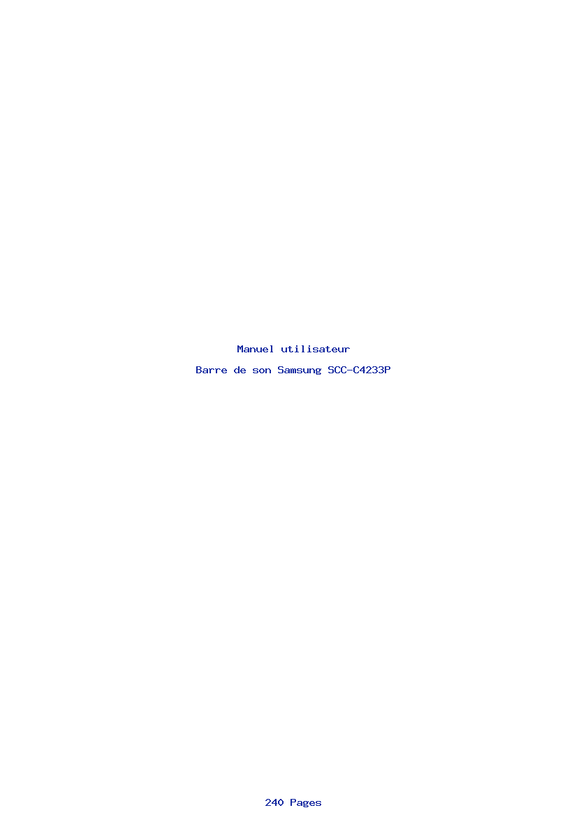 Page 1 de la notice Manuel utilisateur Samsung SCC-C4233P