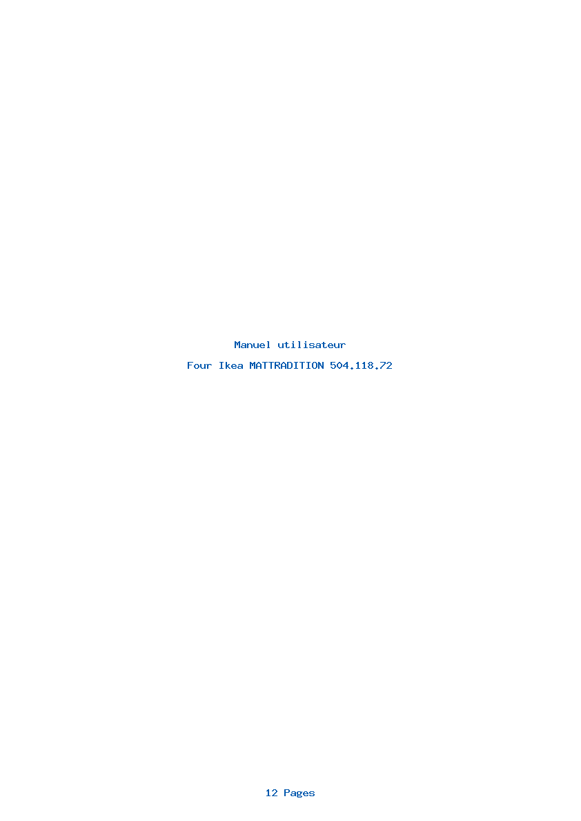Page 1 de la notice Manuel utilisateur Ikea MATTRADITION 504.118.72