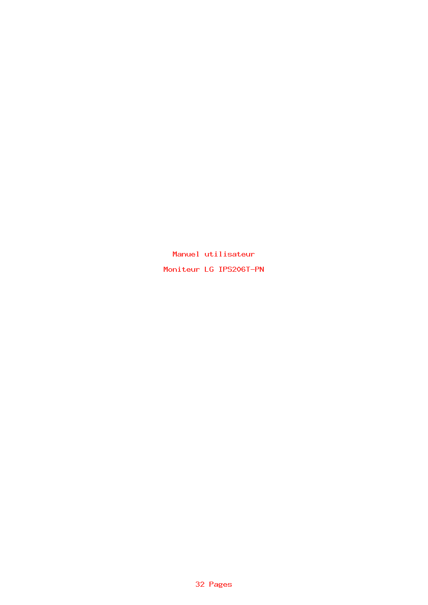 Page 1 de la notice Manuel utilisateur LG IPS206T-PN