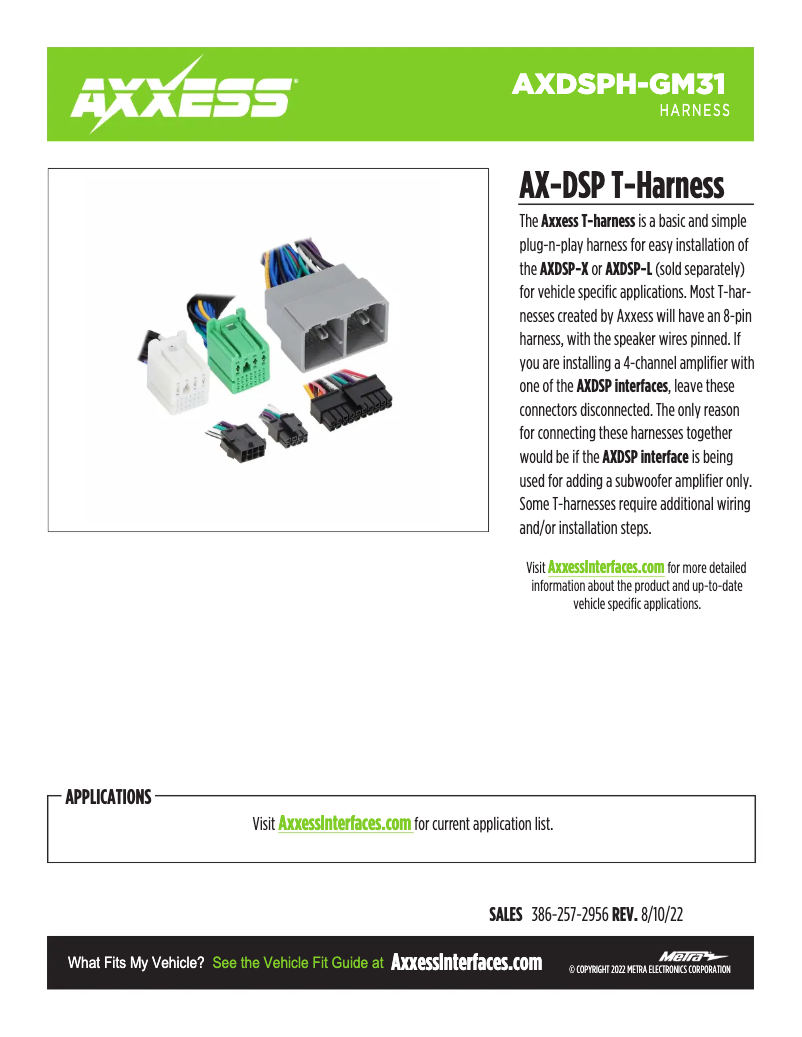 Page 1 de la notice Fiche technique AXESS AXDSPH-GM31