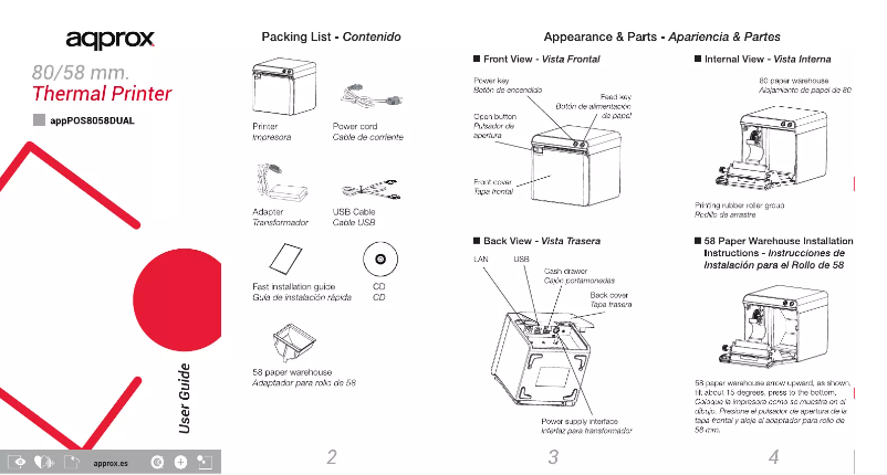 Página 1 del manual Manual de usuario Approx appPOS8058DUAL