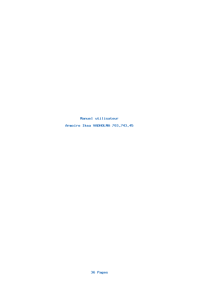 Page 1 de la notice Manuel utilisateur Ikea VADHOLMA 703.743.45