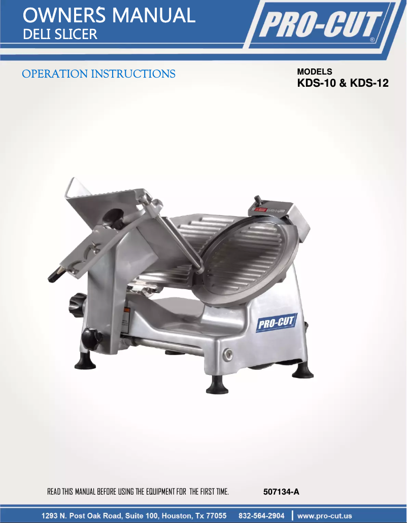 Page 1 de la notice Manuel utilisateur Pro-Cut KDS-10