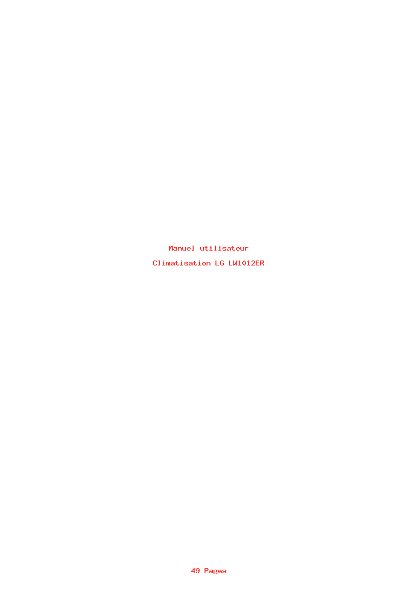 Page 1 de la notice Manuel utilisateur LG LW1012ER