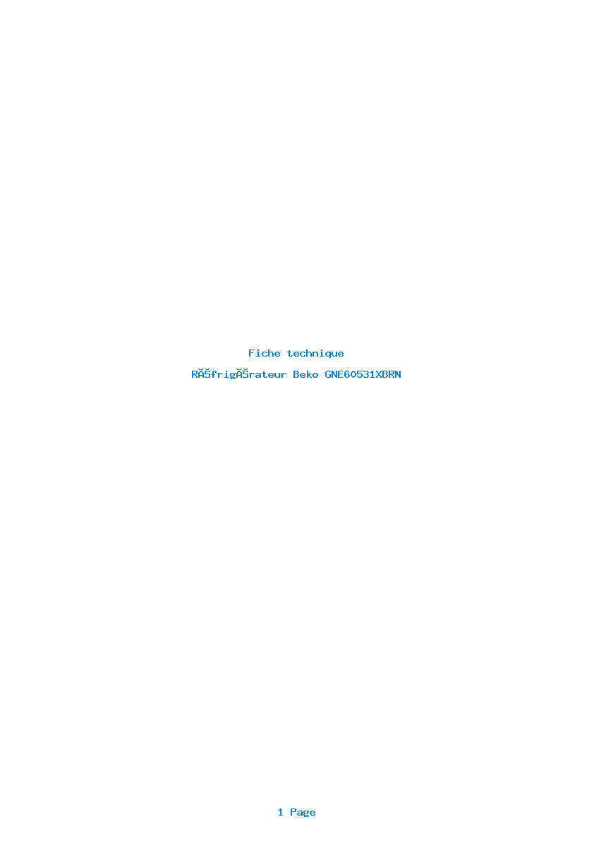 Image de la première page du manuel de l'appareil GNE60531XBRN