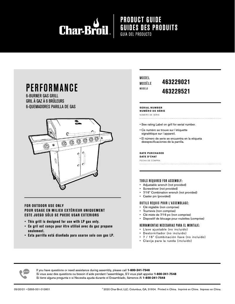 Page 1 of the manual User Manual Char-Broil Performance 463229021