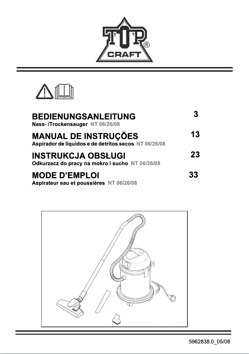 Page 1 de la notice Manuel utilisateur Topcraft 2008