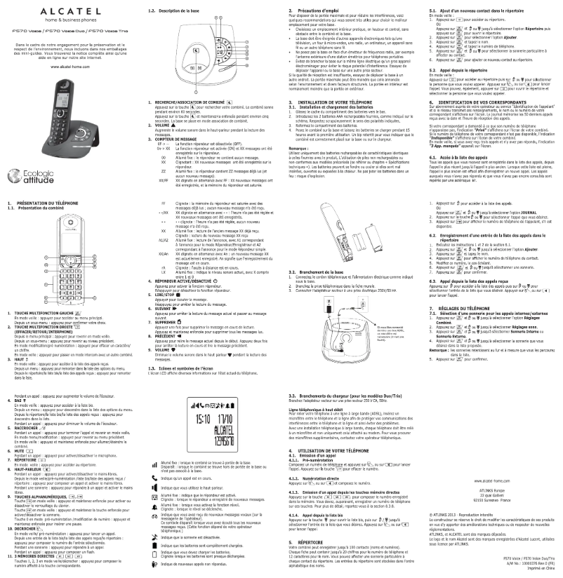 Image de la première page du manuel de l'appareil F570 Voice Trio
