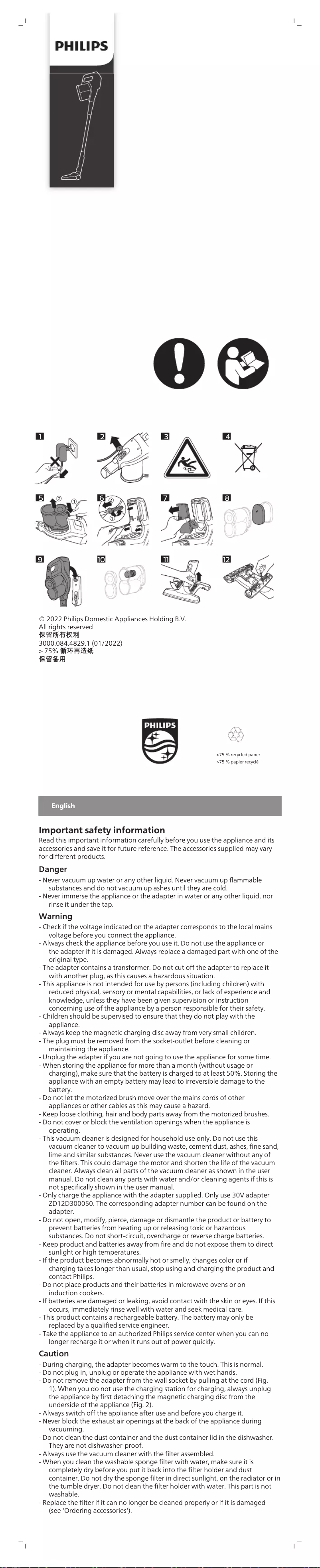 Página 1 del manual Folleto Philips Aqua Plus XC8349