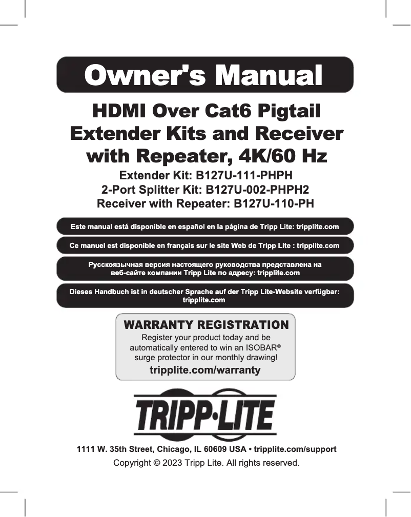 Page 1 de la notice Manuel utilisateur Tripp Lite B127U-111-PHPH