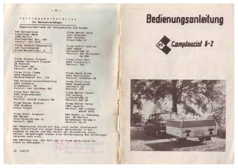 Page 1 de la notice Manuel utilisateur Camptourist 6-2