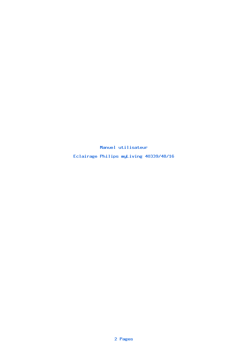 Page 1 de la notice Manuel utilisateur Philips myLiving 40339/48/16