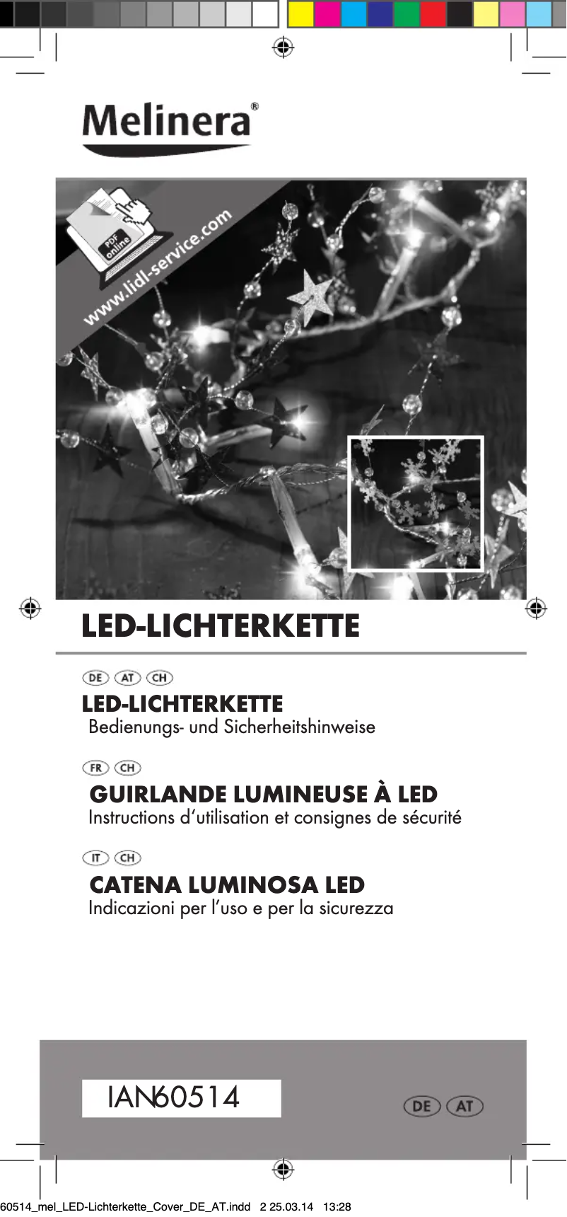 Page 1 de la notice Manuel utilisateur Melinera IAN 60514