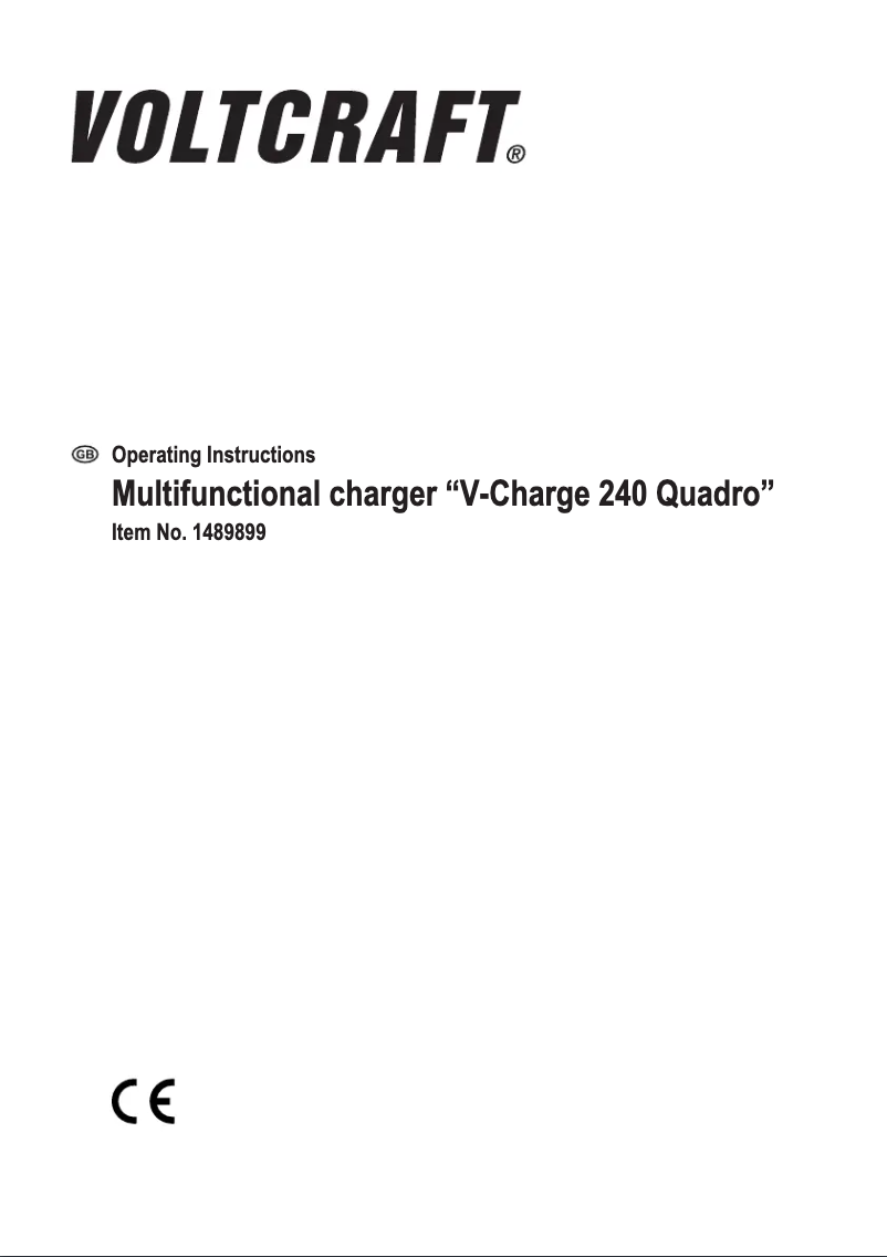 Page 1 de la notice Manuel utilisateur Voltcraft V-Charge 240 Quadro