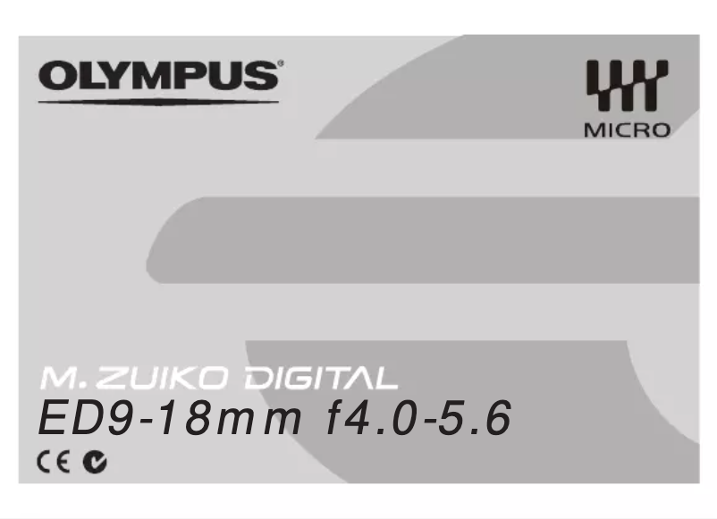 Page 1 de la notice Manuel utilisateur Olympus M.Zuiko Digital ED 9-18mm f/4-5.6
