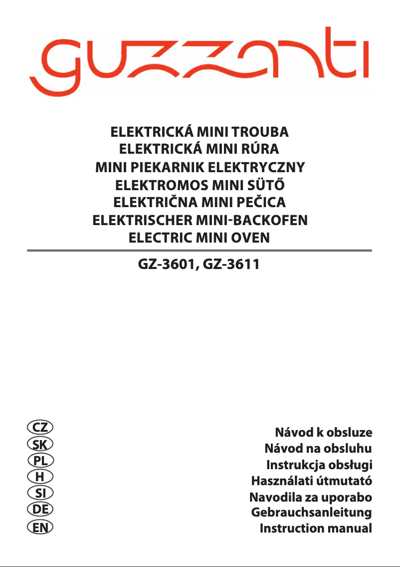 Page 1 de la notice Manuel utilisateur Guzzanti GZ-3641