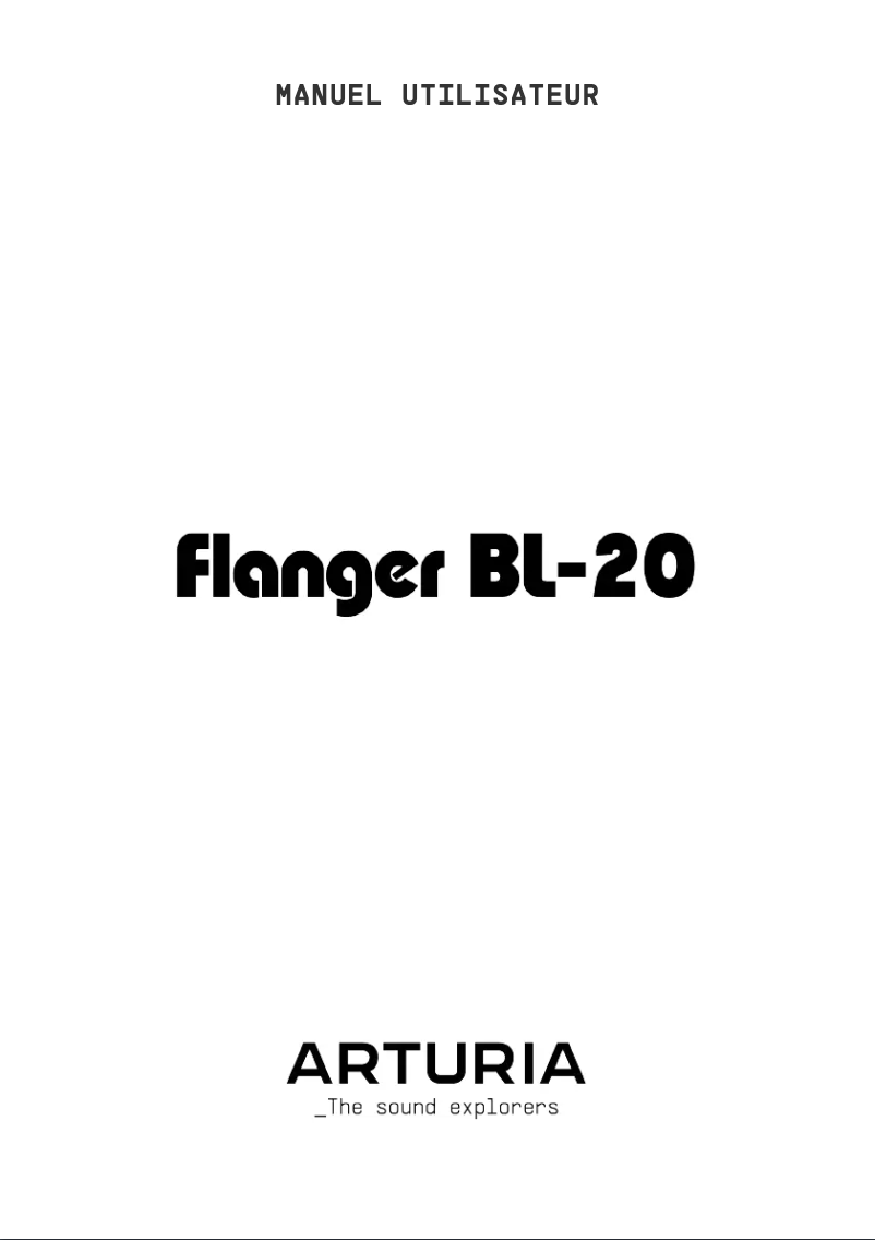 Page 1 de la notice Manuel utilisateur Arturia Flanger Bl-20