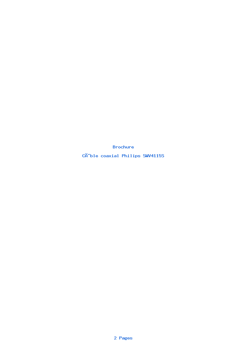 Page 1 de la notice Brochure Philips SWV4115S