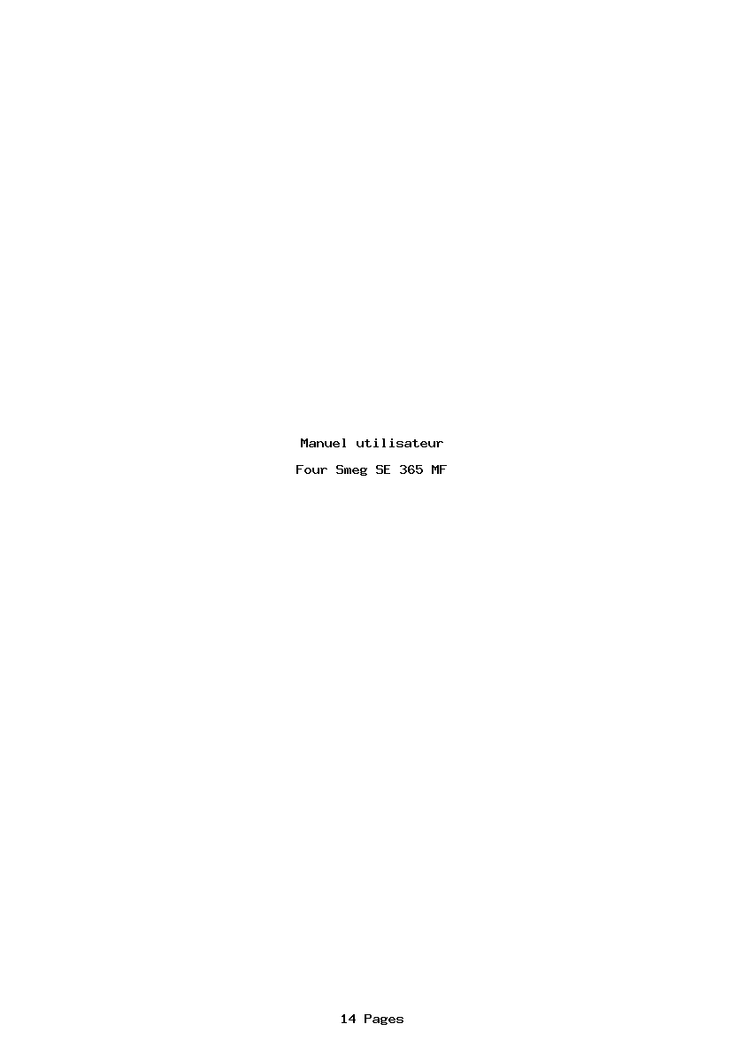Page 1 de la notice Manuel utilisateur Smeg SE 365 MF