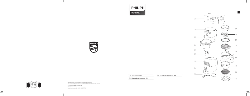 Page 1 de la notice Manuel utilisateur Philips Airfryer HD974