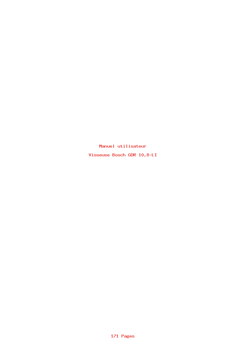 Page 1 de la notice Manuel utilisateur Bosch GDR 10,8-LI