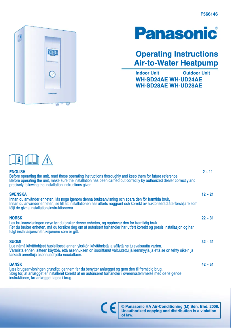 Página 1 del manual Manual de usuario Panasonic WH-UD28AE