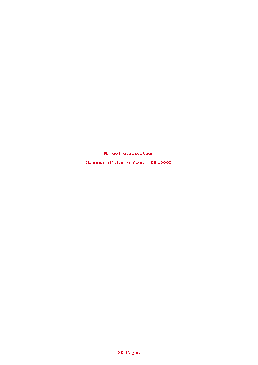 Page 1 de la notice Manuel utilisateur Abus FUSG50000