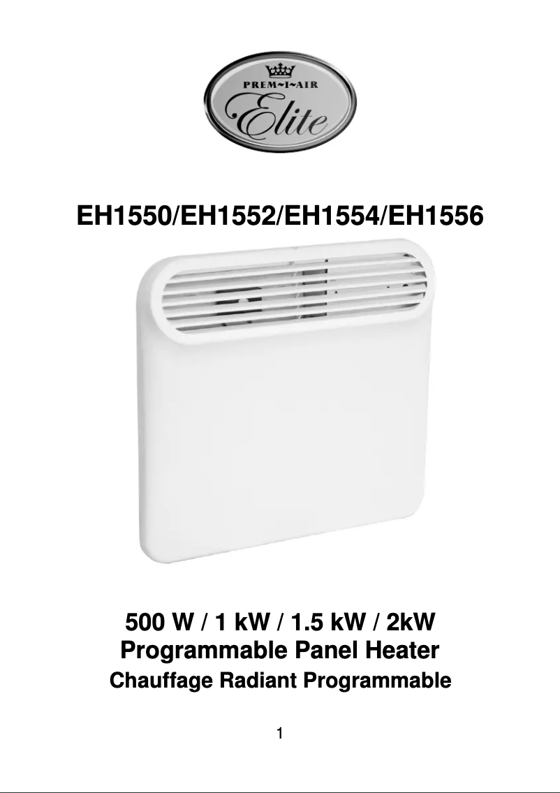 Página 1 del manual Manual de usuario Prem-I-Air EH1550