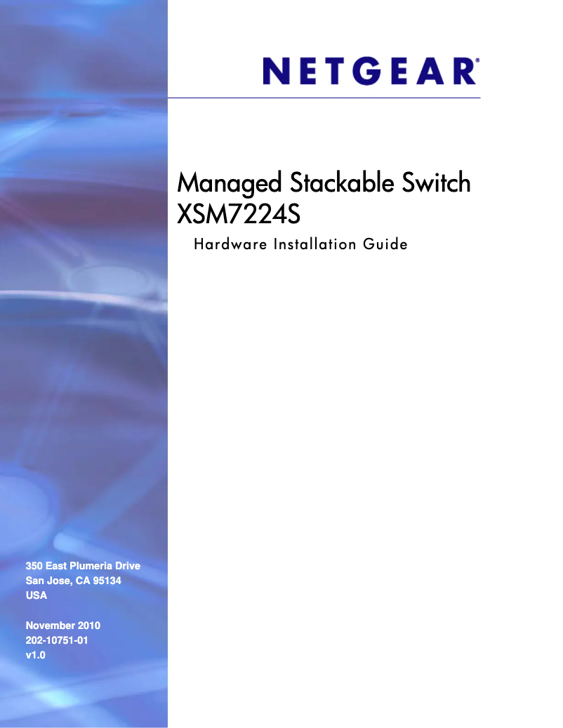 Page 1 de la notice Guide d'installation Netgear ProSafe M7300-24XF