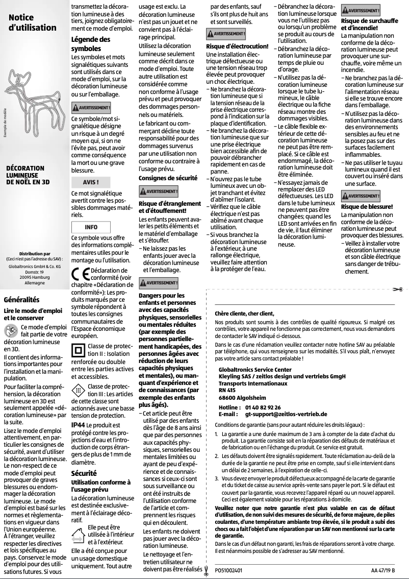 Page 1 de la notice Manuel utilisateur LightZone GB-01