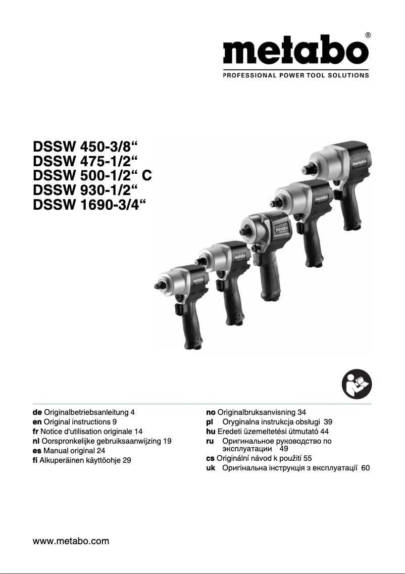 Page 1 of the manual User Manual Metabo DSSW 450-3/8"