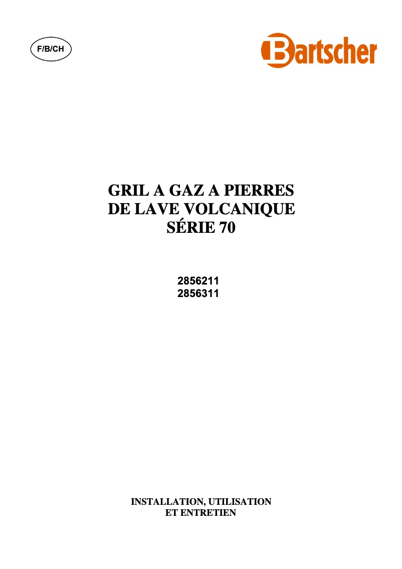 Page 1 de la notice Manuel utilisateur Bartscher 2856211