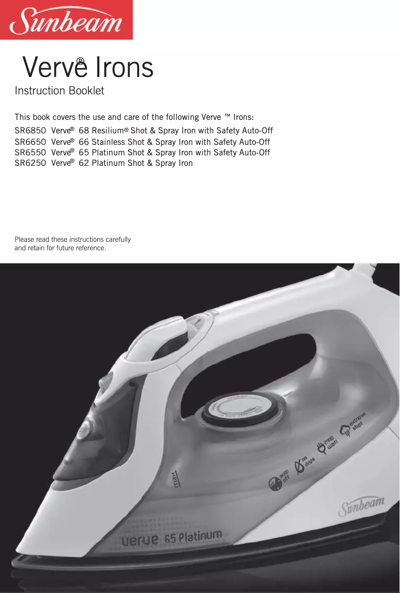 Page 1 de la notice Manuel utilisateur Sunbeam Verve SR6585