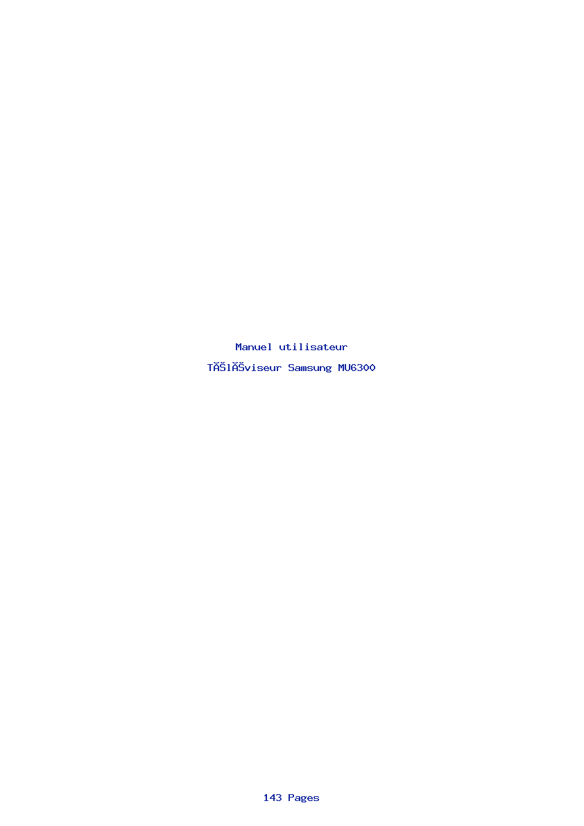 Page 1 de la notice Manuel utilisateur Samsung MU6300