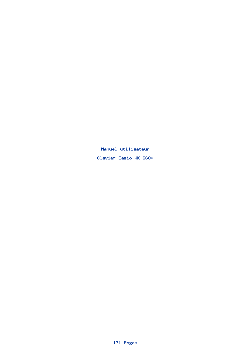 Page 1 de la notice Manuel utilisateur Casio WK-6600