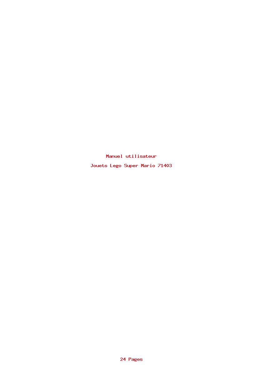 Page 1 de la notice Manuel utilisateur Lego Super Mario 71403