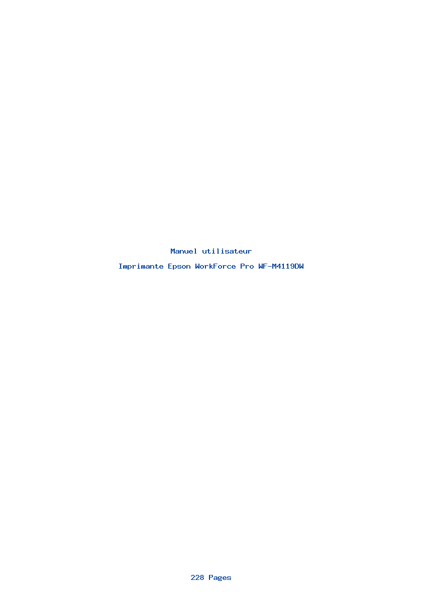 Page 1 de la notice Manuel utilisateur Epson WorkForce Pro WF-M4119DW