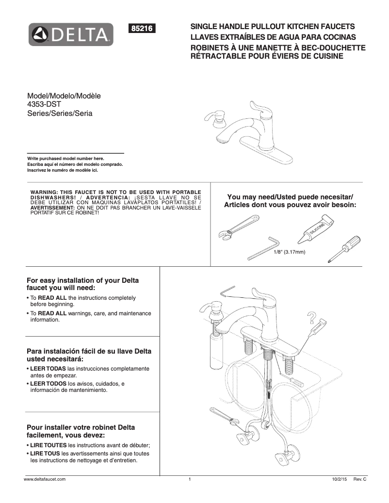 Página 1 del manual Manual de usuario Delta 4353-DST