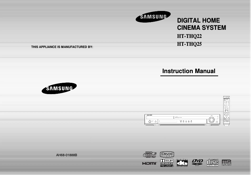 Page 1 de la notice Manuel utilisateur Samsung HT-THQ22