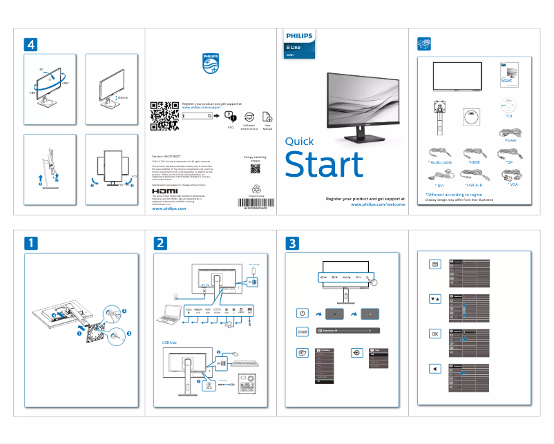 Page n°1 - Guide de démarrage rapide Philips B Line 272B1G