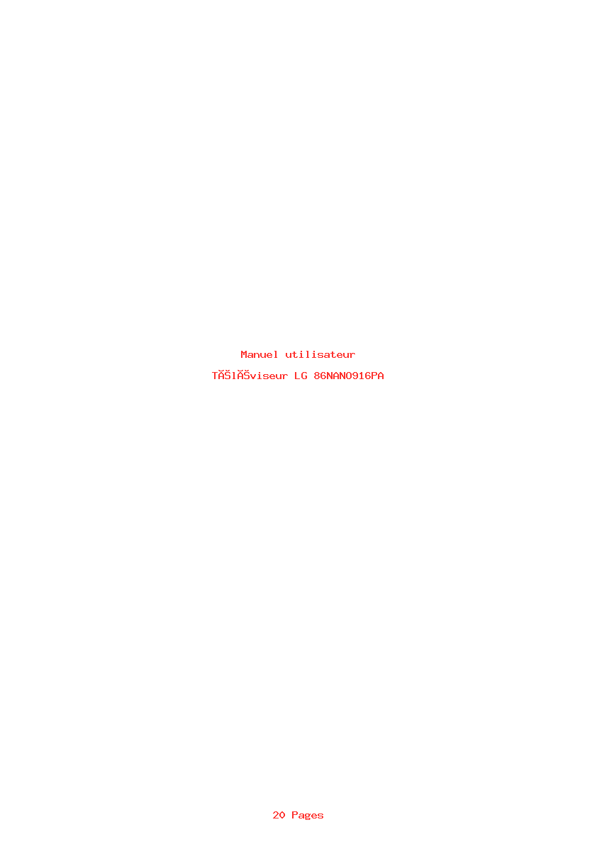 Image de la première page du manuel de l'appareil 86NANO916PA