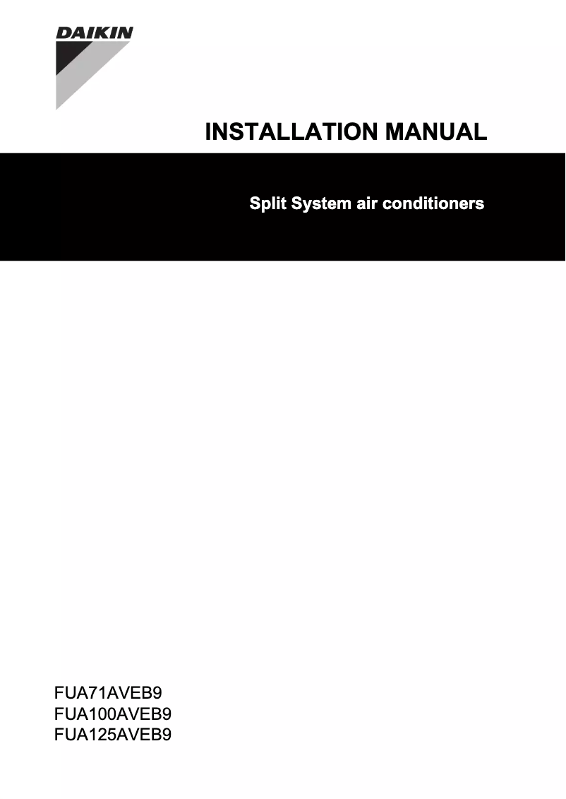 Página 1 del manual Manual de usuario Daikin FUA100AVEB9