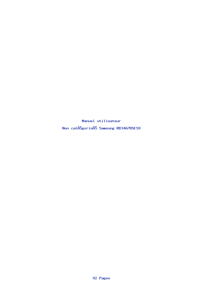 Image de la première page du manuel de l'appareil RB34A7B5ES9