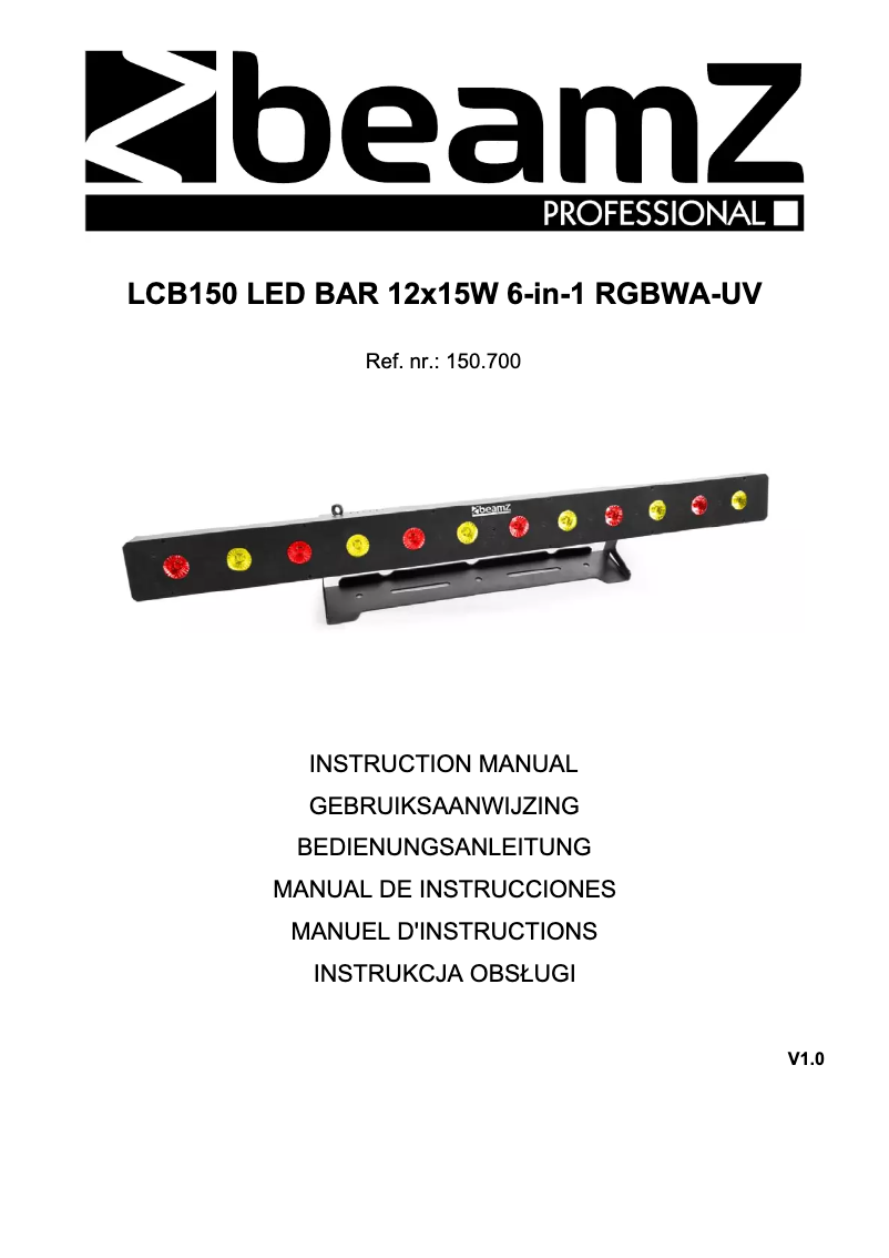 Page 1 de la notice Manuel utilisateur BeamZ LCB150