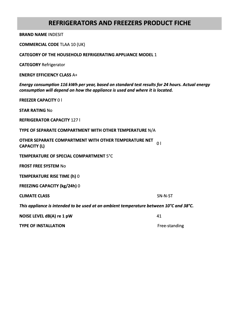 Página 1 del manual Manual de usuario Indesit TLAA 10 (UK)